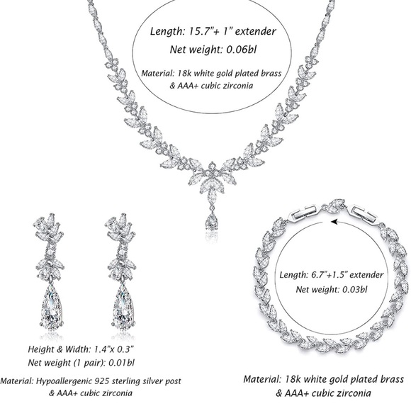 Elegant Necklace, Earrings and Bracelet Set - Picture 4 of 5